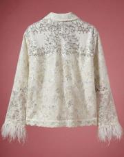 tasarım  güpür detay denim ceket ekru 4