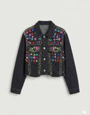 kadın kot ceket siyah