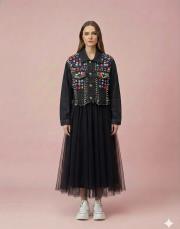 kadın kot ceket siyah 2