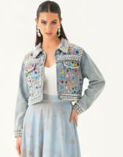 kadın incili kot açık mavi