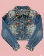 kadın tasarım kot ceket mavi