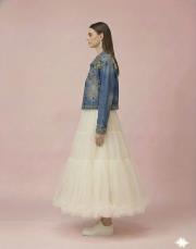 kadın tasarım kot ceket mavi 3