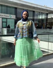 kadın zımpalı tasarım ceket açık mavi 2