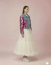 kadın kot ceket mavi 2