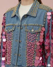 kadın kot ceket mavi 5