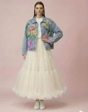 kadın tasarım kot ceket mavi 2