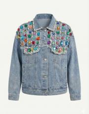 kadın tasarım kot ceket açık mavi