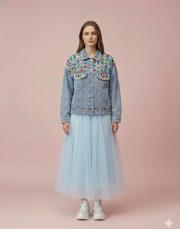 kadın tasarım kot ceket açık mavi 2