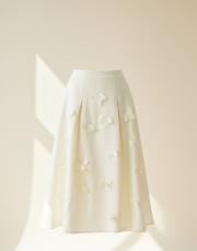 kadın vintage etek krem 3