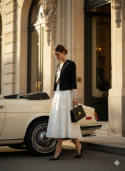 kadın vintage etek krem 4