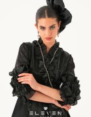 kadın kimono tasarım elbise siyah 3