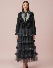 kadın tasarım tül etek siyah 3