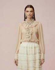 incili tasarım gömlek bej