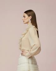 incili tasarım gömlek bej 3