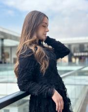 tasarım vintage tül elbise siyah 4