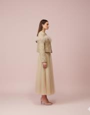 tüylü tasarım ceket kahve 2