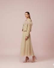 tüylü tasarım ceket kahve 3