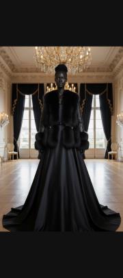 elegant yaka ve kol kürk  detay kısa kürk siyah