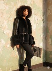 elegant tasarım kısa kürk siyah 2