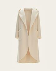 kapişonlu uzun angora ekru