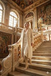 uzun kürk cepli gold düğme krem 4