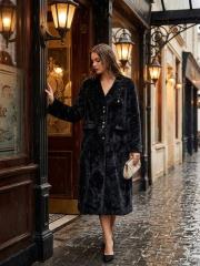 uzun kürk cepli gold düğme siyah 4