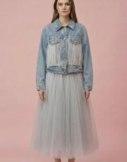 tül detay kot ceket mavi 2