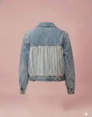 tül detay kot ceket mavi 3