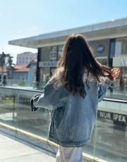 pulpayet detay kot ceket  ithal mavi 3