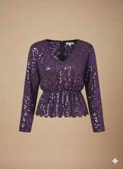 pullu bluz ithal mor