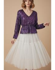 pullu bluz ithal mor 2