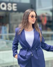 belden ayarlı  keten takım lacivert 2