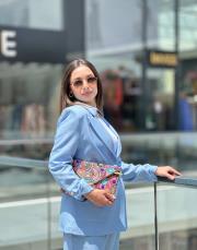 belden ayarlı  keten takım mavi 3