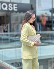 belden ayarlı  keten takım sarı 4