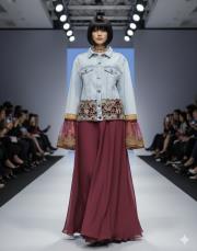 etnik kot ceket mavi