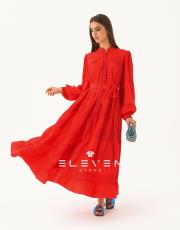 kadın saten boydan düğmeli elbise kırmızı 6