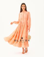 kadın saten boydan düğmeli elbise somon