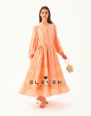 kadın saten boydan düğmeli elbise somon 4