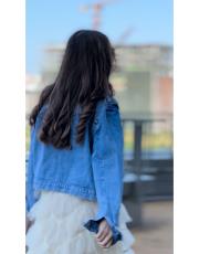 taş detay tasarım ceket mavi 2