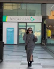 tasarım etekli triko takım gri 2