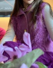 tasarım kürk yelek mürdüm 2