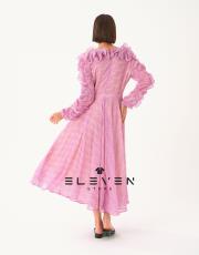 tasarım kol detay elbise mor 3