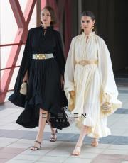 tasarım volanlı kol elbise krem 8