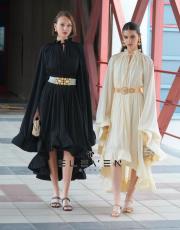 tasarım volanlı kol elbise siyah 8