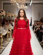 tasarım vintage tül elbise kırmızı 3