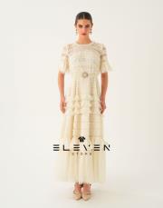 tasarım vintage organze elbise kısa kol ekru