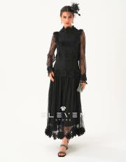 kadın  güpür detay spring  elbise siyah