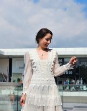 vinntage güpür detay elbise beyaz 8